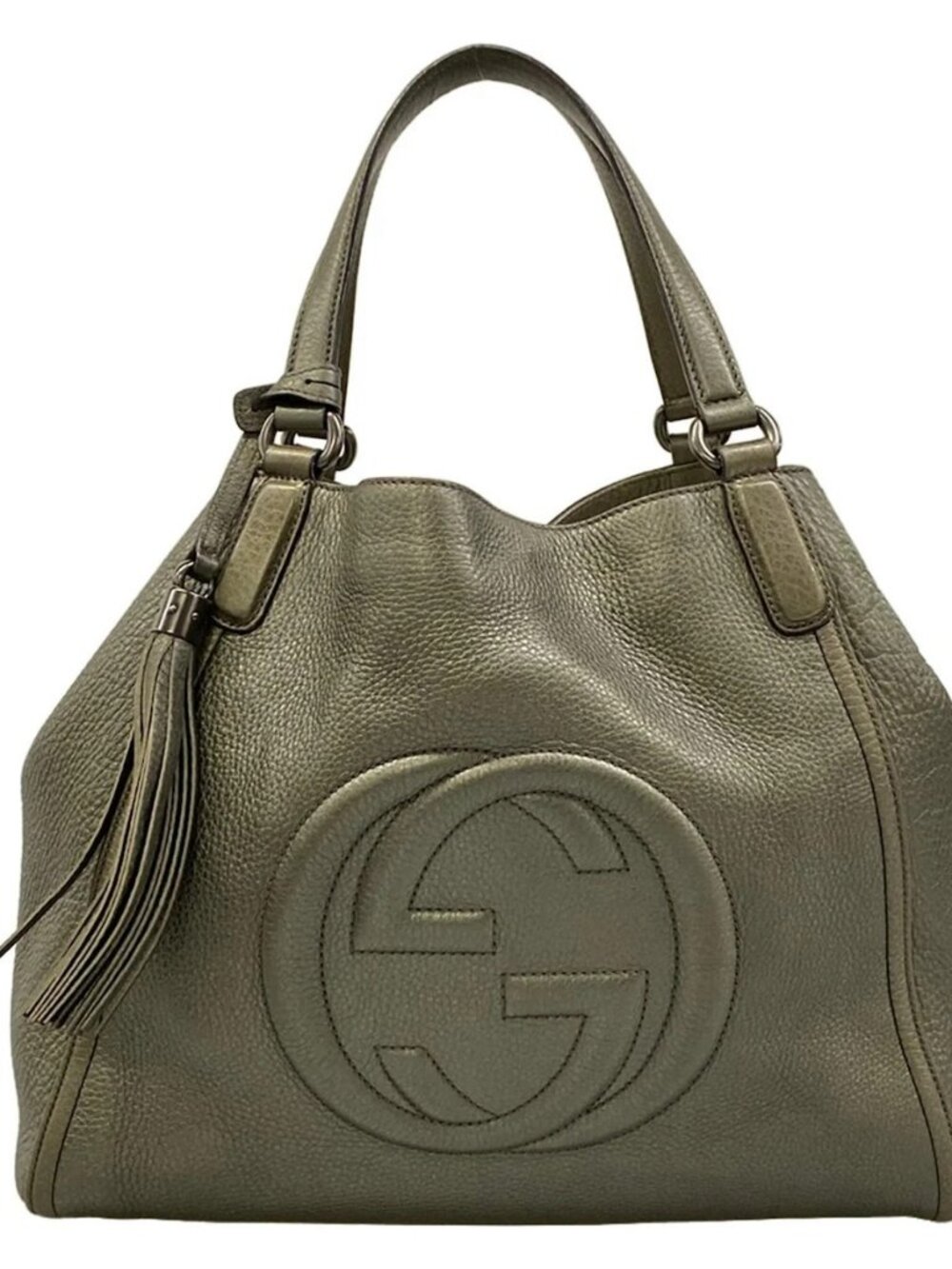 GUCCI Soho Cellarius 282309 Gray Leather Tote Bag
